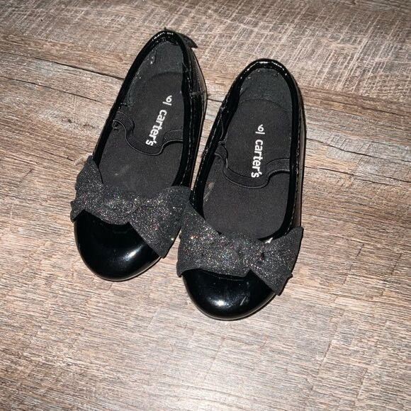 Carter black shoes toddler girls size 6 - Picture 1 of 5